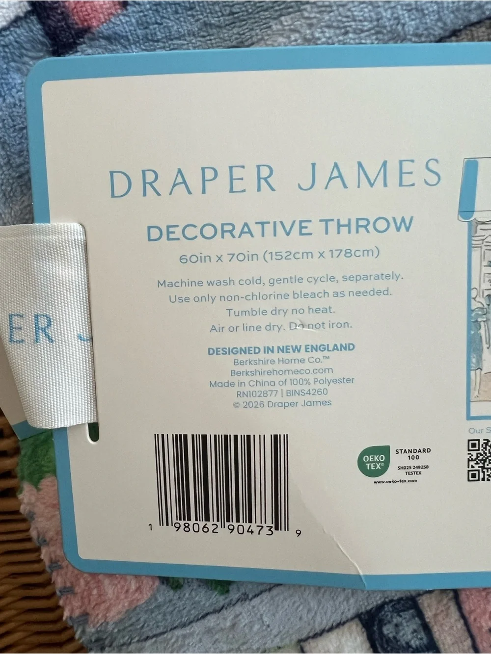 Draper James Books Throw Reversible Blanket NWT